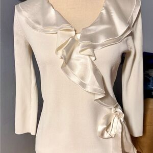 Elegant Cream Ruffle Top